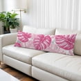 thumbnail image 2 of Pink Palm Leaf Body Pillow Covers, Tropical Vintage Grey Summer Plant Soft Breathable Throw Pillow Cases with Invisible Zipper, Decorative Pillowcase Pillows Protectors for Sofa Bed Couchair 20"x54", 2 of 9