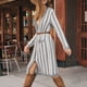 thumbnail image 5 of Puntoco Mujer Moda Color a juego Mangas largas Rayas Punto Cardigan Suelto tops Blusa Suéter Puntoco Puntoco-5134, 5 of 5