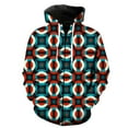 thumbnail image 1 of Sudadera con capucha y cremallera para hombre, estilo étnico exótico retro, estilo urbano moderno, chaquetas con capucha, estilo Harajuku, unisex, de manga larga, con estampado 3D para primavera, 1 of 6