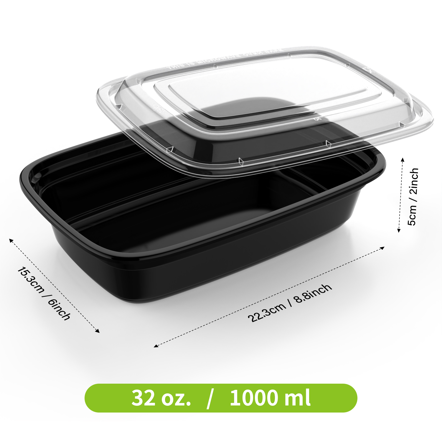 TINANA Meal Prep Containers with Lids, 50-Pack, 32oz photo 2