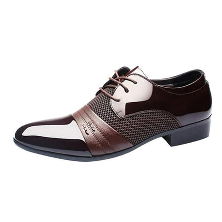 

Rdeuod Mens Shoes Men Business Shoes Fashion Casual Oxford Shoes Lace-Up Pointed Shoes