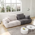 thumbnail image 4 of Gexpusm 86.6″ Large size two Seat Sofa,Modern Upholstered,Beige paired with grey suede fabric, 4 of 6