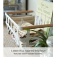 thumbnail image 4 of Yamazaki Home Storage Basket - Two Sizes, White, Steel + Wood, Medium, Handles, No Assembly, 4 of 7