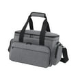 thumbnail image 4 of Bolsa de maquillaje de viaje, organizador de cosméticos, bolso de mano con compartimentos multifuncionales, bolsa de artículos de tocador para viajes Gris, 4 of 8