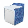 thumbnail image 2 of Abstract Washer Cover, Abstract Blue Toned Waves Flowing Gale Marine Sea Ornamental Illustration, Suitable for Dryer and Washing Machine, 29" x 28" x 40", Multicolor, by Ambesonne, 2 of 3