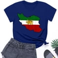 thumbnail image 3 of Camiseta de Manga Corta Impresa de Cuello Alto para las Mujeres, Tops de Cuello Redondo para las Mujeres Mezcla de Poliéster de Spandex de Uso Diario Casual, 3 of 5