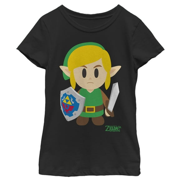Girl's Nintendo Legend of Zelda Link's Awakening Avatar  T-Shirt - Black - X Large