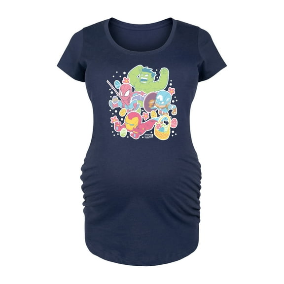 Marvel The Avengers - Easter Stickers - Maternity Scoop Neck Graphic T-Shirt