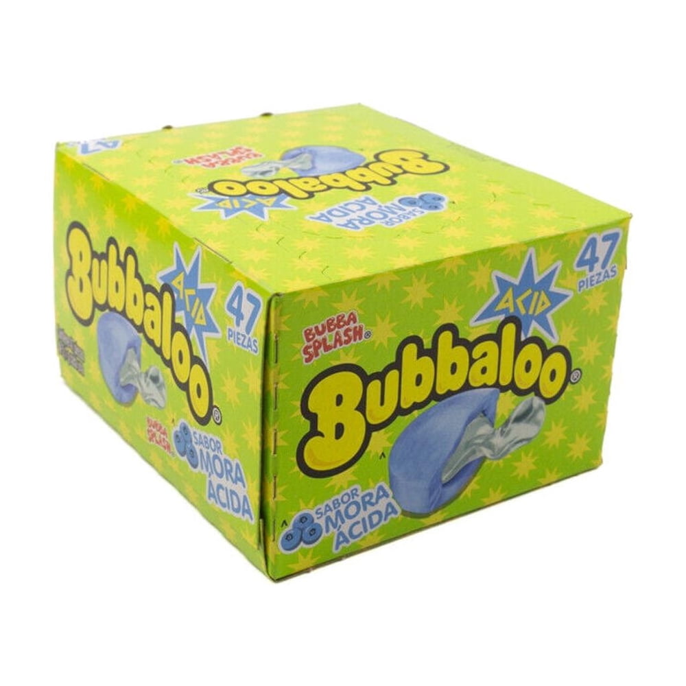 Bubbaloo S An All Time Mouthwatering-Favorite Chewing Bubblegum (Sour Blackberry- Mora Acida) (47 Pcs)