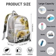 thumbnail image 3 of Boho Sunflower Students Backpack - Bright Yellow Rustic Country Floral Print with Comfortable Dual Shoulder Support, Durable Lightweight School Bag, 3 of 6