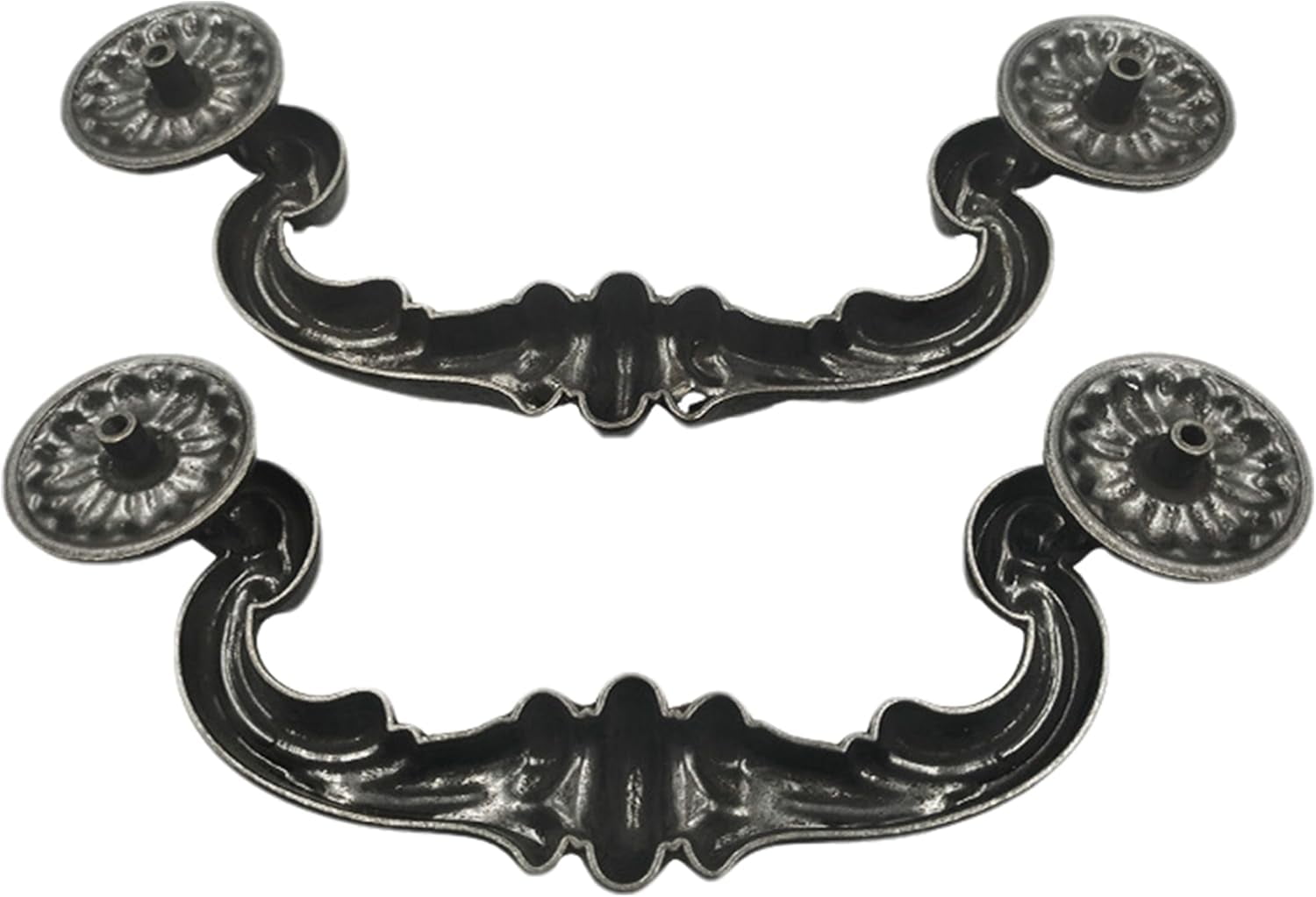 Antique Drawer Pulls Handles: 4 Pack 6" Hole Center Cabinet Pull Drawer Handle, Zinc Alloy Drop-Down Bail Swing Dresser Pulls Handles, Vintage Kitchen Pulls for Cabinets (7.3" Total Length)