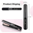 thumbnail image 3 of Cordless Hair Straighteners Ceramic Flat Iron Wireless Mini Portable USB Rechargeable Travel Straightener 3 Heating Modes Fast Heat up Rosegol (Black), 3 of 5
