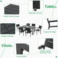 thumbnail image 3 of AECOJOY 7 Piece Outdoor Dining Set Patio Furniture Set On Sale Wood Grain Outdoor Table and Chairs on Clearance in Black, 3 of 7