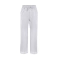 thumbnail image 4 of Dazajoo Women's Casual Linen Pants Straight Leg Elastic Waist Drawstring Trousers with Pockets Breathable Summer Beachwear,White,XL, 4 of 7