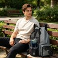 thumbnail image 2 of Drawstring Backpack, Mesh Separated Wet Pocket Beach Bag, Portable Waterproof Swim Gym Sack With Water Bottle Holders, 2 of 4