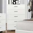 thumbnail image 2 of Bowery Hill 5 Drawer Chest in Glossy White and Silver, 2 of 3