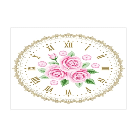 Ambesonne Shabby Flora Jigsaw Puzzle, Vintage Clock Roses, Heirloom-Quality Fun Activity for Family Durable Cardboard, 1000 pcs, Dark Khaki Pale Pink