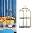 thumbnail image 3 of DOLITY Bird Cage Shape Cake Stand Shelf Makeup Display Nordic Perfume Tray Decorative 2 tier, 3 of 9