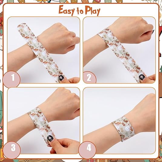 Serencatcher Christmas Slap Bracelets Party Favors Wristbands for Xmas Birthday Stocking Goodie Bag Stuffers Gifts Toys