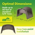 thumbnail image 7 of DF OMER Plastic Garden Water Hose Holder Fits 50 ft. Hose – 9.2x5.9x5.5 in. Weatherproof Wall Mount Hose Rack Hanger for Outside with Hanging Hooks for Garden Equipment, 7 of 7