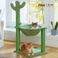thumbnail image 3 of PAWZ Road 33" Cactus Cat Scratching Post Large Cat Scratcher with Big Hammock for Indoor Pet Green, 3 of 18
