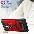 thumbnail image 6 of ELEHOLD Rugged Hybrid Case for Google Pixel 7 Pro Heavy Duty with Card Slot Camera Lens Cover Magnetic Metal Ring Holder Kickstand Hard PC Soft TPU Shockproof Case,Red, 6 of 7