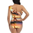 thumbnail image 5 of Easygdp Starfish Sunset Sea Beach Women's One Shoulder Ruffle Monokini Bathing Suits with Removable Chest Pad, Quick Drying - XX-Large, 5 of 8