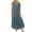 Blue, variant on Ichuanyi Woman Dress Women Plus Size Casual Loose Sleeveless Floral Daily Linen Print Long Maxi Dress