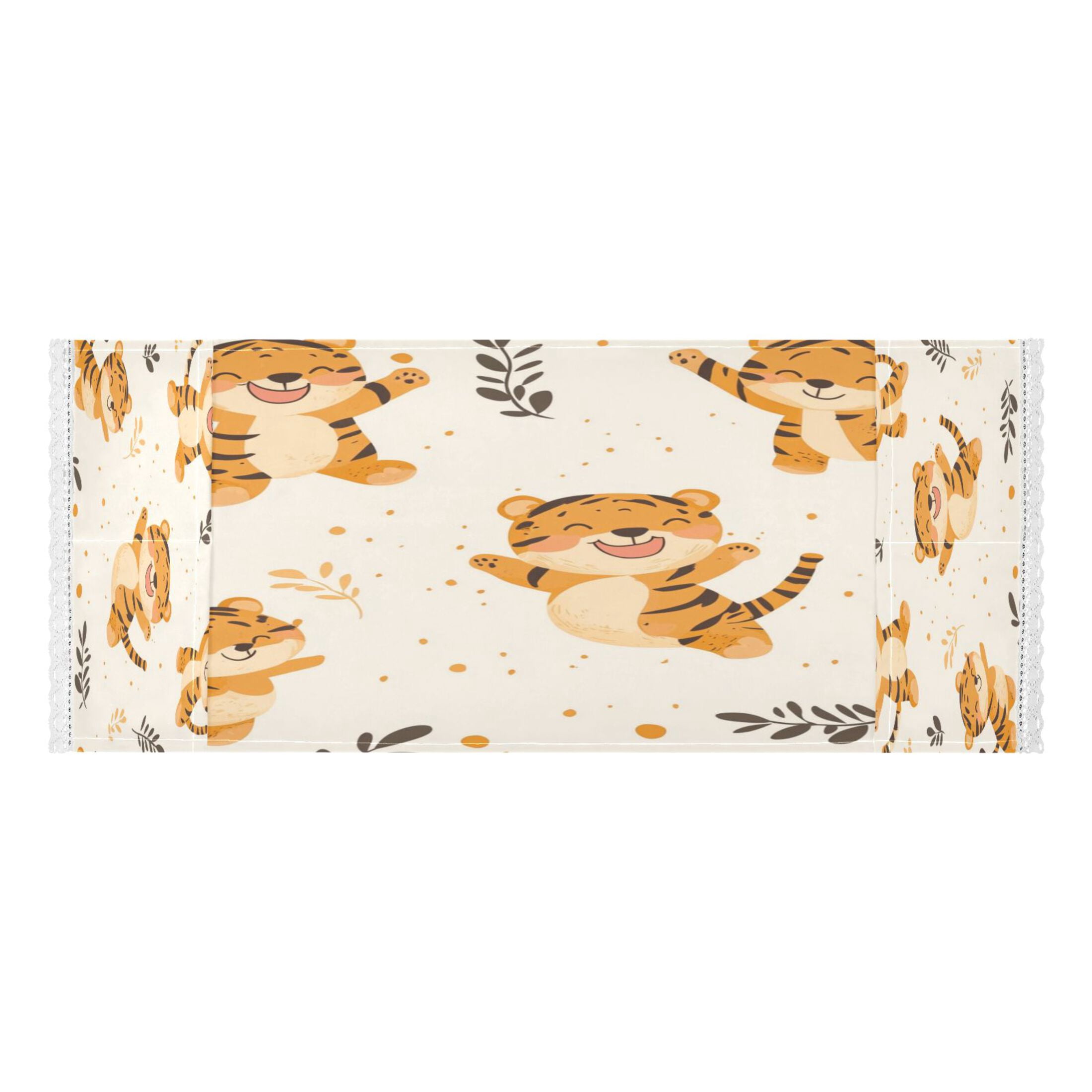 Cute Smile Jumping TigerWasher and Dryer Covers Dust-Proof and Oil Resistant Fridge Cover with 4 Storage Pockets Washing Machine Top Cover for Laundry Kitchen Home 51.2 x 22 In