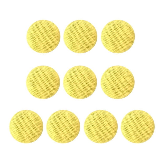 Botones cubiertos de tela Matsuzay 10 Piezas Amarillo 2 cm