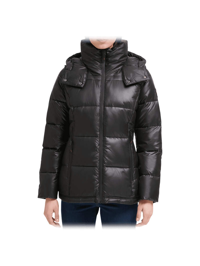 Kenneth Cole New York womens Horizontal Zip Puffer Jacket