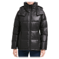 thumbnail image 2 of Kenneth Cole New York womens Horizontal Zip Puffer Jacket, Black, Small US, 2 of 3
