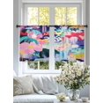 thumbnail image 4 of Abstract Art Graffiti Sheer Curtains 54 Inches Long 2 Panels Watercolor Pink Flower Leaf Color Block Light Filtering Semi Sheer Window Curtains Drapes for Bedroom Living Room 52"x54", 4 of 7