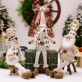 thumbnail image 4 of SUSUchens Adornos de muñeca navideña Muñeco de nieve Alce Juguete de peluche de patas largas Decoración navideña Muñeco de peluche Regalo para niños Amigos Estilo familiar C, 4 of 8
