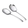 thumbnail image 1 of Shisuyan 2Pcs Stainless Steel Food Serving Spoons Practical Self-service Scoops (Silver), 1 of 8
