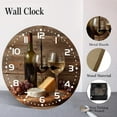 thumbnail image 4 of ZXCXRQFa Red Wine Glass Leaf Grapes Round Wall Clock Daisy Silent Non Ticking Wooden Wall Clocks Battery Operated for Home Office School Decor,10 Inch, 4 of 7