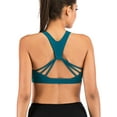 thumbnail image 5 of Womens Meduim Impact Sports Bras Criss Cross Back Sexy Running Bra Workout Running Crop Tops Longline Yoga Bra, 5 of 7