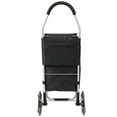 thumbnail image 5 of 40L Heavy Duty Stair-Climbing Foldable Shopping Cart for Laundry, Groceries, Travel, Beach - 2 Stainless Steel Triangular Wheels (6 Wheels), Oxford Waterproof Liner, Multi Pockets, Black, 5 of 9