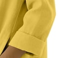 thumbnail image 7 of ClodeEU Women's Summer Linen Blend 3/4 Sleeve Dress ,Casual Loose Fit Midi Dress Yellow,Womens Plus L, 7 of 7