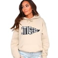 thumbnail image 2 of Tigers Pennant Flag Hoodie for Women Men & Teens Distressed School Spirit Game Day Sweatshirt Sand Hoodie Medium, 2 of 8
