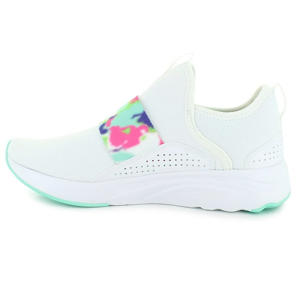 PUMA Women's Softride Sophia Slip On Running Shoe, White/Aruba Blue, 6