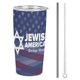 thumbnail image 1 of Vaso de acero inoxidable con tapa para el mes de la herencia judía americana, taza térmica portátil de 20 oz, 1 of 7