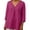 Hot Pink-03, variant on Women's V-neck 3/4 Sleeve Straight-Fit Top Cotton Pleated Front Center Detail Blouse Relaxed and Casual Fit Shirts
