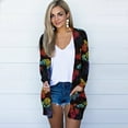 thumbnail image 4 of Cardigan à Col en V Imprimé Papillon pour Femmes Manches Longues avec Poches, 4 of 7