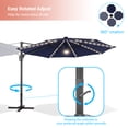 thumbnail image 6 of FLAME&SHADE 11FT LED Cantilever Umbrella with Solution-Dyed Fabric, Aluminum Frame, and 360° Rotation, Blue, 6 of 7