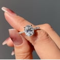 thumbnail image 3 of solitaire jewels 2.75CT Oval Hidden Halo Moissanite Engagement Ring For Women, 10K White Gold, 3 of 6