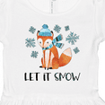 thumbnail image 4 of Inktastic Let it Snow Cute Orange Fox in Hat and Scarf Girls Toddler Dress, 4 of 5