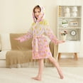 thumbnail image 4 of FORMRS Niños Bathrobe Unisex Hooded Robe Soft Plush Pajamas Sleepwear, Size 2-3T, Gradient Pink Stars, 4 of 7
