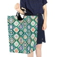 thumbnail image 4 of Yayeee Freestanding Laundry Hamper with Handle Collapsible Large Storage Basket for Clothes, Green Geometric Flowers, 4 of 7