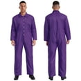 thumbnail image 5 of Choomomo Men's Wear Resistant Jumpsuit Coveralls Boiler Suit Warehouse Garages Overalls Mechanic Purple M, 5 of 6